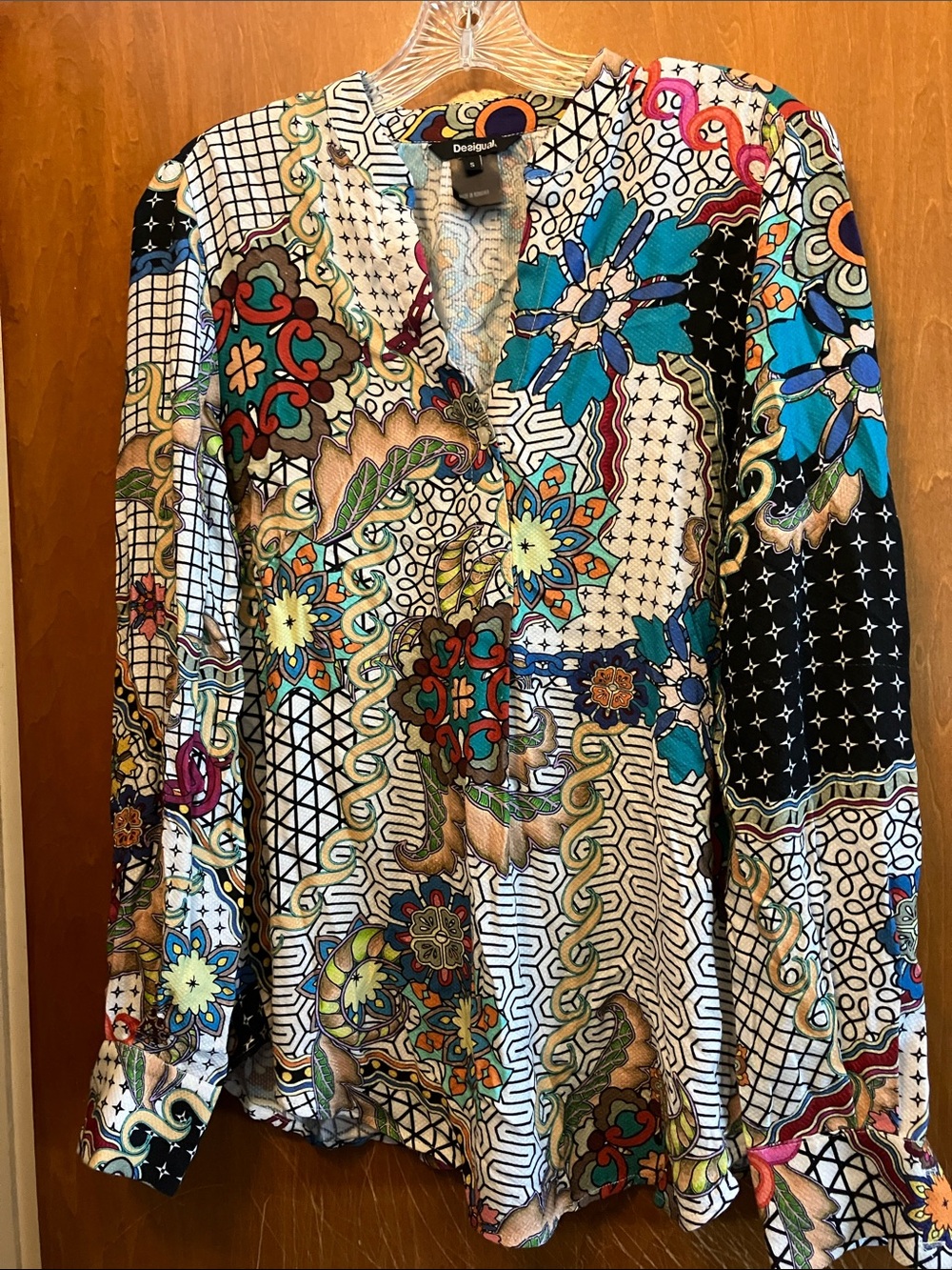 Desigual Multicolor Patchwork Floral Psychedelic Print Size Small